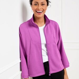 T by Talbots AirKnit Stretch Dolman Sleeve Jacket Purple Size XL NWOT
